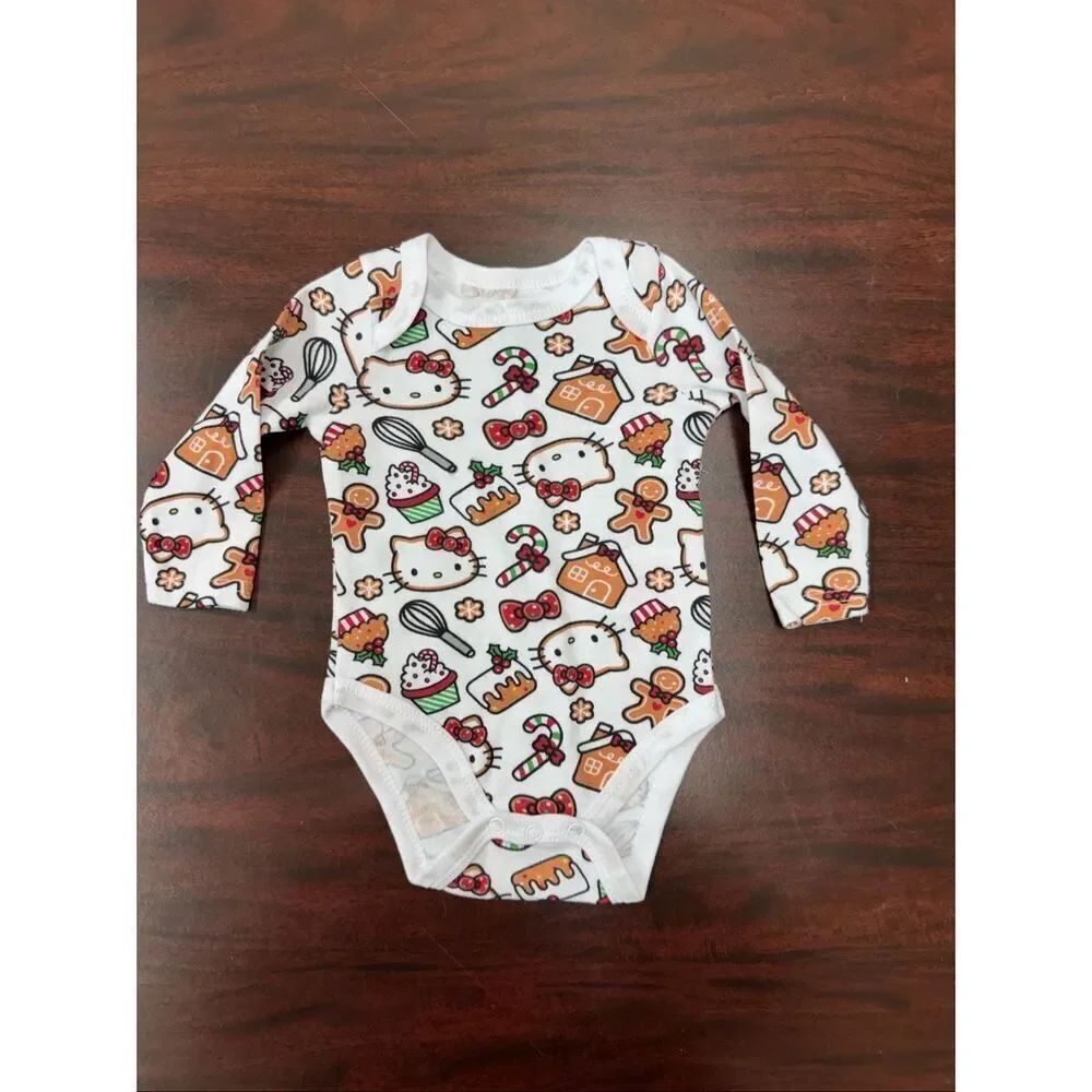 Hello Kitty 3 Months Long Sleeve Christmas Bodysuit